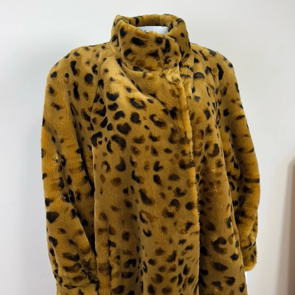 VTG Neiman Marcus 90s Leopard Cheetah Animal Print Faux Fur Coat Oversized - Picture 6 of 15